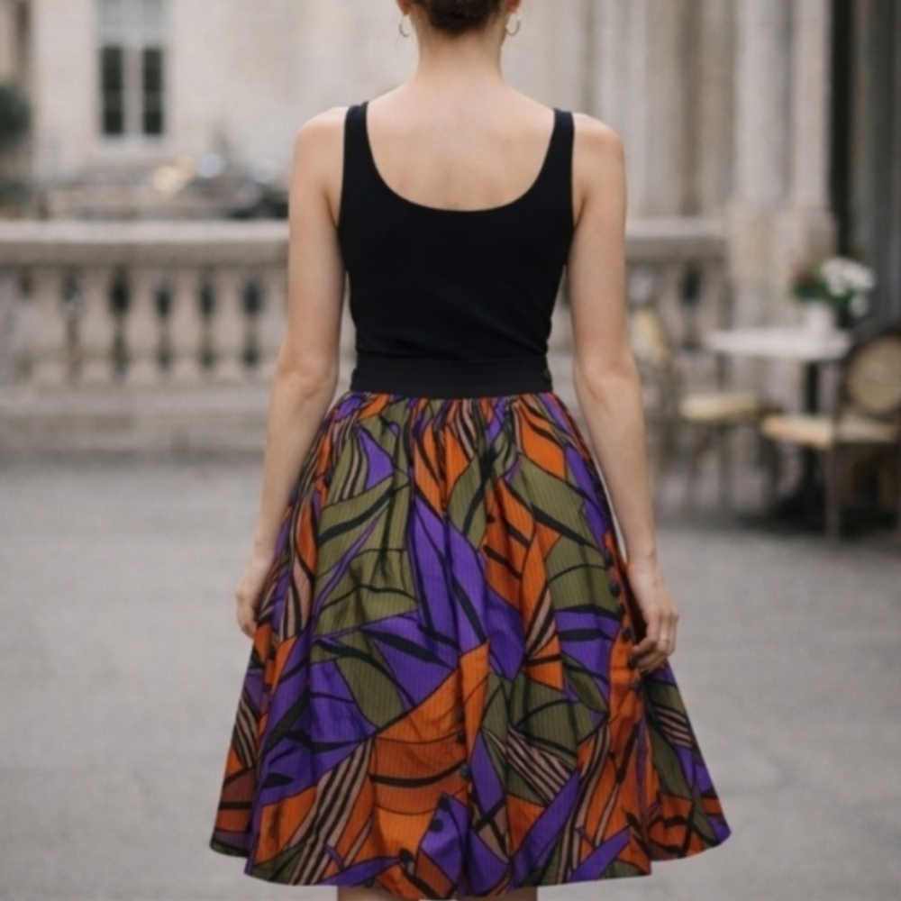 Vintage Silk Abstract Lux Skirt | Flora Kung New York - Picture 6 of 9